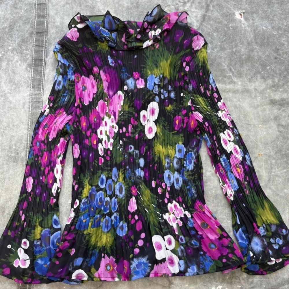 Sunny Leigh Vibrant Floral Blouse - Pink, Purple, Blue